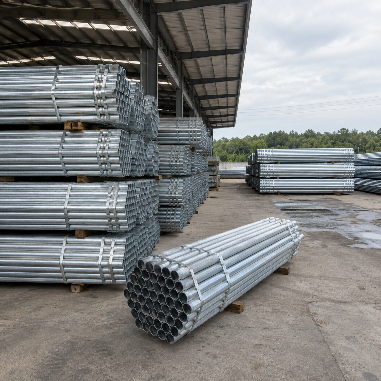 Galvanized Round Steel Pipe for Construction, Greenhouse, Fence and Industrial Use