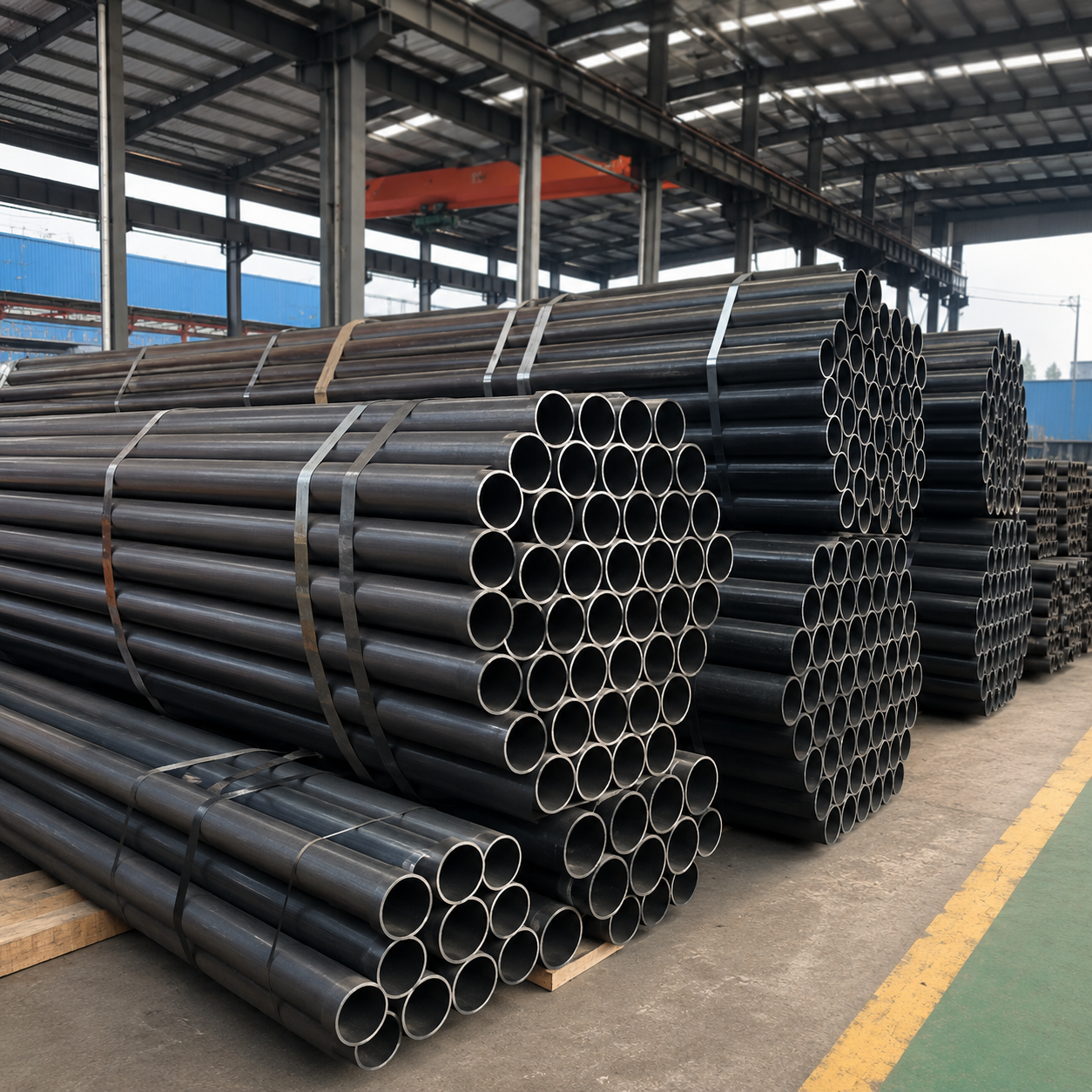Black Carbon Steel Round Pipe for Construction, Structure, Machinery and Industrial Fabrication