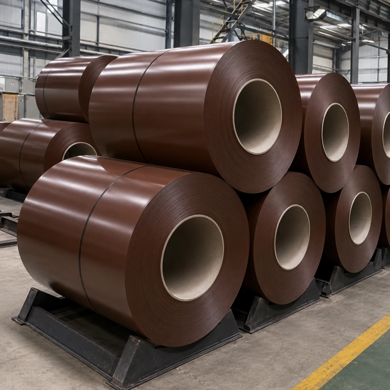 RAL 8017 Chocolate Brown PPGI Prepainted Galvanized Steel Coil for Roofing and Wall Cladding